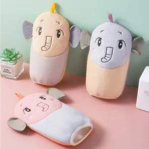 Kids Cartoon Elephant Bath Glove Double Sided Soft Polyester Cotton Bath Towel Children Skin Cleaning Shower Mitt