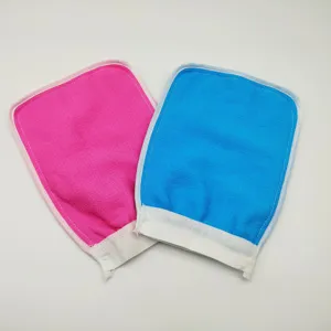 Guantes de baño exfoliantes de doble cara para limpieza corporal ducha accesorios spa