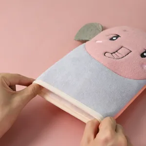 Cute cartoon elephant children bath glove, double-sided soft baby shower mitt for skin.
