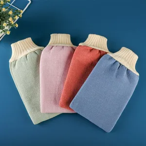 Guantes de bano exfoliantes set de 4 colores doble capa engrosados para ducha y uso domestico