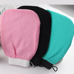 Exfoliating bath gloves body scrubber mitts dual-sided abrasive shower gloves set main view