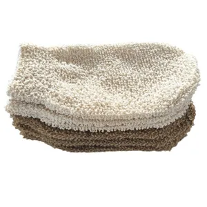 Set di guanti da bagno esfolianti in juta naturale, guanti strutturati per la doccia.