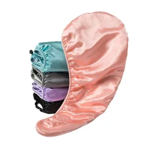 Cuffia asciugacapelli in raso a doppio strato turbante doccia asciutto multicolore set