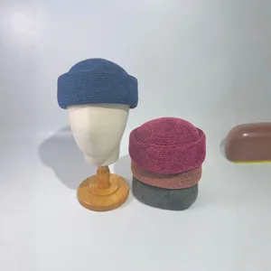 Chapeau pillbox femme chenille hiver rétro uni vintage élégant chaud chapeau dôme bonnet