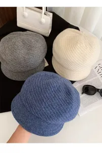 Herbst Winter kurze Krempe gestrickte Bereit warme Newsboy Maler Mütze stilvolle Damen Kappe