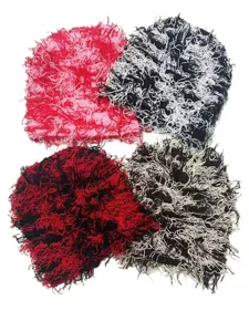 Shaggy knit beanie hat winter fuzzy warm cap retro unisex stylish streetwear fuzzy cap