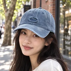 Gorra de Béisbol de Algodón Lavado Vintage Bordado de Letras Ala Curva Dad Hat Unisex Casual