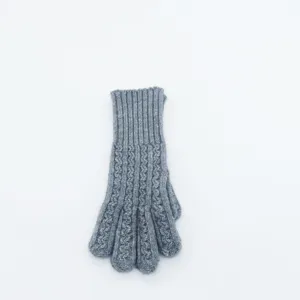 Guantes de invierno de punto gris para hombres y mujeres, guantes térmicos táctiles cálidos.