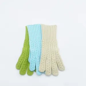 Guantes de punto trenzado para mujer y hombre, guantes táctiles gruesos y cálidos invierno.