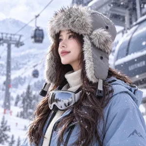 Gorro ushanka cálido de invierno para hombres y mujeres, gorro con orejeras para clima frío.