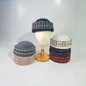 Bonnet tricot Fair Isle hiver chaud revers bord miki chapeau jacquard géométrique