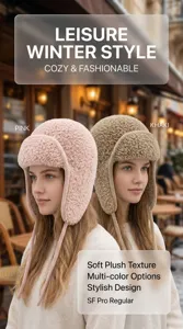 Winter Pluesch Uschanka Muetze Damen warme winddichte Fleece Ohrklappen Kappe stylisch