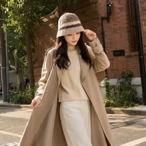 Chapeau bob en tricot japonais pour femmes, chapeau de pêcheur rayé, look tendance d'automne