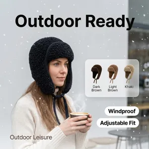 Winter Fleece Ushanka Mütze mit Ohrenklappen, winddichte warme Bombermütze für Outdoor Ski.
