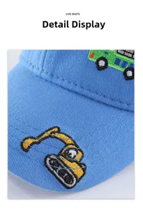 Berretto da baseball auto per bambini cappello sole ricamo scovatrice cotone carino