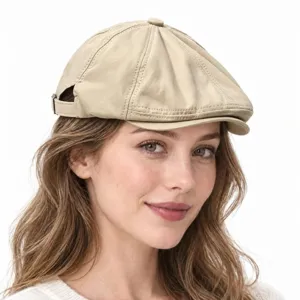 Coppola Vintage in Misto Cotone da Donna Cappello Ottagonale Tinta Unita Casual Antivento