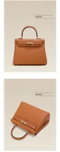 Premium lederen Kelly handtas handvat bovenkant schoudertas elegante luxe dames tas design