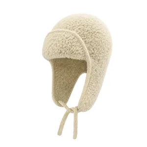 Winter warme Sherpa Trapper Mütze Fleece Bomber Mütze mit Ohrenklappen und Kinnbändern Hauptansicht