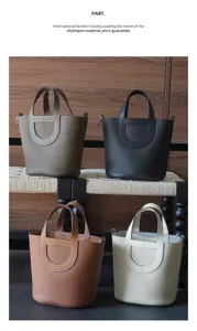 Togo cowhide bucket bag women large capacity tote bag fashion casual handbag variant
