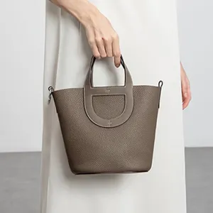Togo leather bucket bag women luxury designer handbag large capacity single shoulder bag