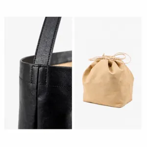 Vegetable tanned leather bucket bag large capacity stylish commuting shoulder handbag