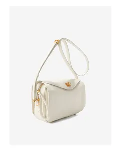 Detailed view of the premium leather Boston pillow bag showing exquisite hardware and stitching.