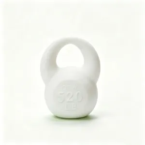 Dettaglio ciondolo kettlebell bianco, materiale acrilico liscio per creazione gioielli fai da te.