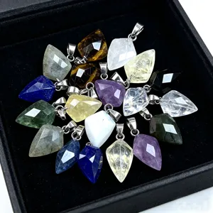 Pendentif en cristal facetté en pierre naturelle bijoux accessoire DIY collier