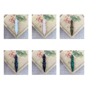 Natural stone crystal conical pendulum pendant scepter dowsing charm DIY jewelry accessory