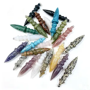 Natural stone crystal bullet pendulum pendant DIY jewelry accessories for main image