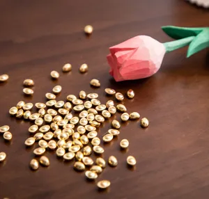 Mini solid gold ingots decor detail shot, lucky wealth charm display, home decorative ornaments.