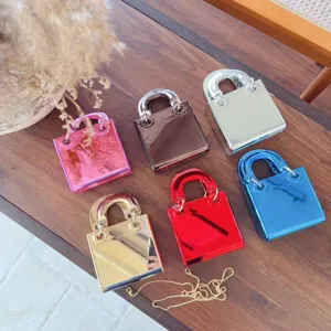 Mini metalen ketting vierkante tas vrouwen mode luxe schouder tas crossbody stijlvol