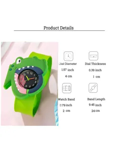 Kinderen dino slap horloge siliconen cartoon schattig uurwerk met wijzerplaat maat.