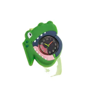 Kinderen cartoon dinosaurus siliconen slap horloge schattig dier groen cadeau voor kids