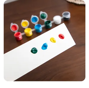 Kids washable paint set with vibrant colors and sample strip for creative art and graffiti projects.
