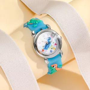 Kids 3D Cartoon Dinosaur Watch Silicone Strap Children Quartz Wristwatch Analog Time Teacher Student Wrist Watch Gift