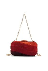 Elegant Rhinestone Evening Clutch Bag Gradient Crystal Chain Shoulder Crossbody Bags