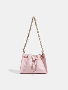 Damen Retro Gesteppte Kette Kordelzug Eimer Tasche Große Kapazität PU Leder Hobo Schulter Totetasche