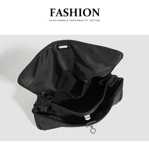 Detailed view of the nylon waterproof handbag interior showing multi-compartment pockets.