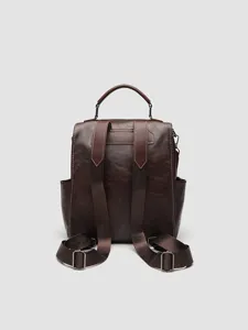 Dames vintage Britse stijl lederen rugzak casual dagelijkse reizen schooltas 2026