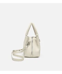 Detailed side profile highlighting premium textured leather and refined metal zipper hardware.