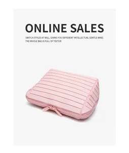 Borsa cosmetica rosa minimalista, grande capacità portatile impermeabile da viaggio pratica.