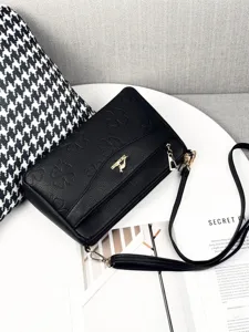 Fashion embossed crossbody bag for women, chic multi-zipper chic casual shoulder bag.