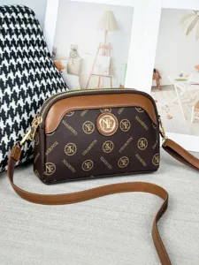 Stijlvolle bruine koepel schoudertas voor dames, praktische casual crossbody tas handig.