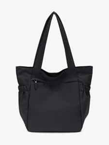 Dames Grote Capaciteit Nylon Tote Tas Casual Schoudertas Eenvoudige Effen Handtas Reizen Dagelijkse Portemonnee
