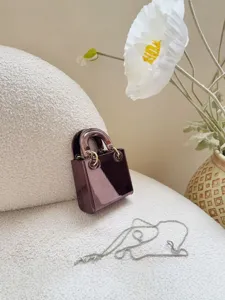 Glimmende spiegel mini ketting crossbody tas vrouwen luxe designer handtas