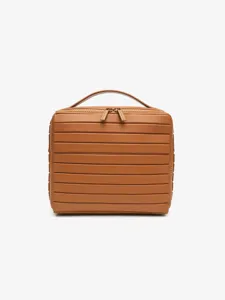 Gestreepte PVC Make-up Tas Reizen Cosmetica Organizer Draagbare Toiletartikel Opslagtas Met Handvat En Rits