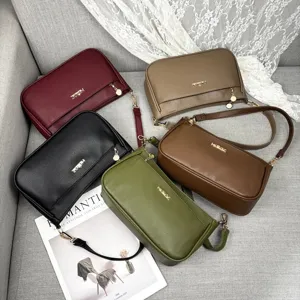 Stylish women shoulder bag multi-layer crossbody PU leather casual daily handbag new