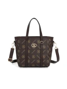 Sac à Main Monogrammé en Cuir PU Vintage pour Femmes Sac Bandoulière Décontracté Poignée Supérieure Grande Capacité