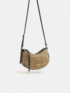 French Woven Straw Hobo Bag Summer Beach Vacation Crossbody Shoulder Handbag Chic Purse